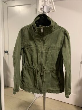 Old Navy  Field Jacket in Army Hunter Green Drawstring Cinch Waist, Sz Small